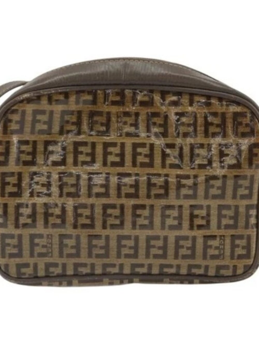 FENDI Zucchino Canvas Shoulder Bag Beige Auth - Picture 2 of 16